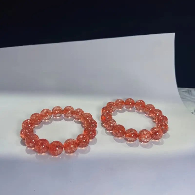 Bracelet en cristal fraise