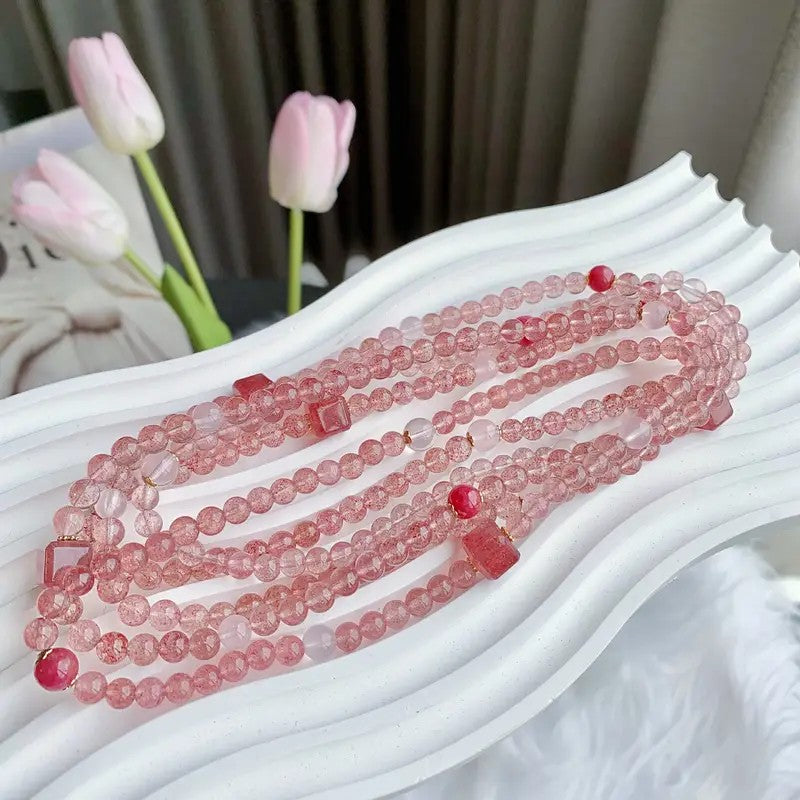 Bracelet en cristal fraise