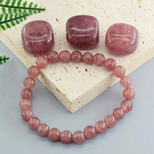 Bracelet en cristal fraise